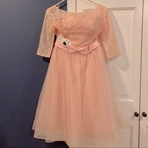 Girl Pink Lace Dress, party gown, bridesmaid, wedding.